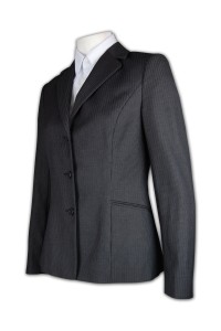 BWS043 自製工作服西裝 條紋女西裝 中長款修腰西裝 淨色西裝批發